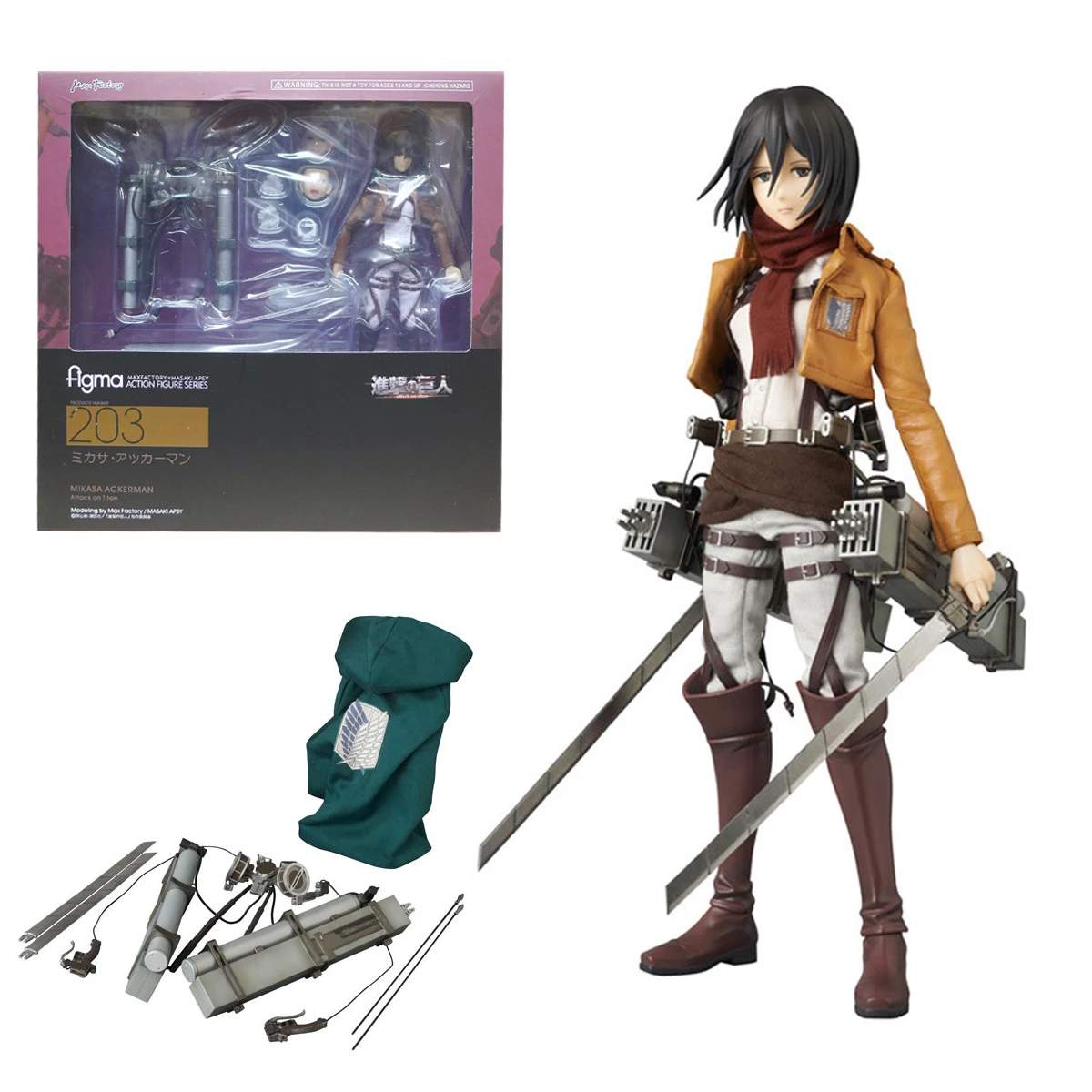 kf S6dab1205fcfb49328b8854e953c8c28bA Anime Figure Attack On Titan Mikasa Ackerman Standing Holding Sword Detachable Model Toy PVC Collection Desktop - Attack On Titan Merch