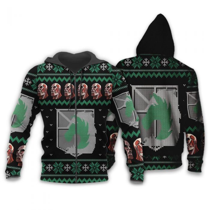 attack on titan ugly christmas sweater military badged police xmas gift custom clothes gearanime 2 - Attack On Titan Merch
