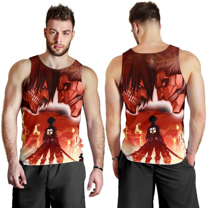 burning attack on titan premium tank top 218774 - Attack On Titan Merch