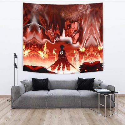 Burning Attack on Titan Wall Tapestry Attack On Titan Stuff