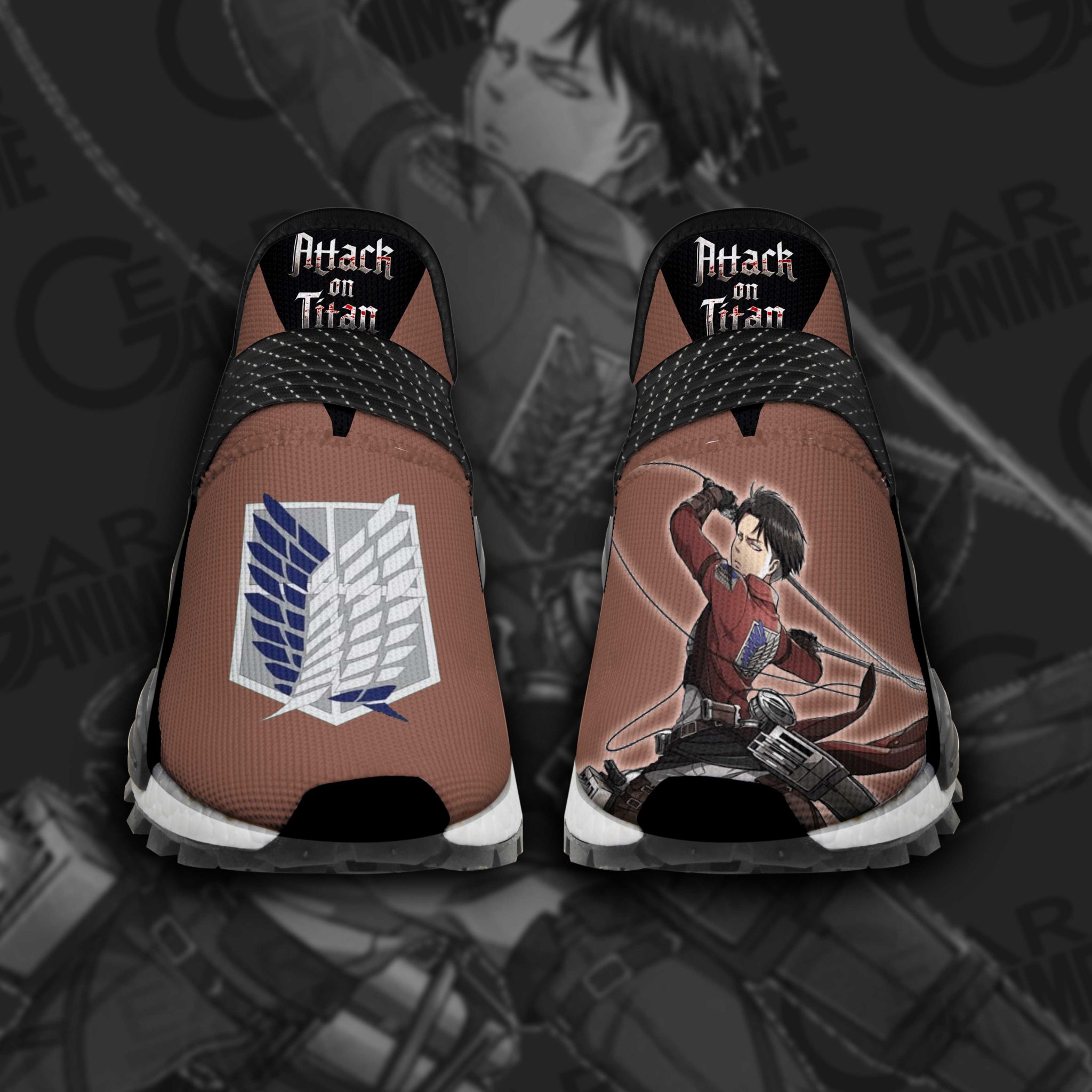Attack On Titan Levi Ackerman NMD Shoes - Attack On Titan Stuff
