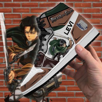 levi ackerman jordan sneakers attack on titan anime sneakers gearanime 4 - Attack On Titan Merch