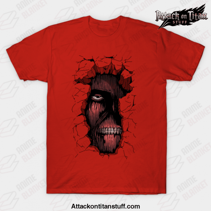 anime attack on titan t shirt red s 678 - Attack On Titan Merch