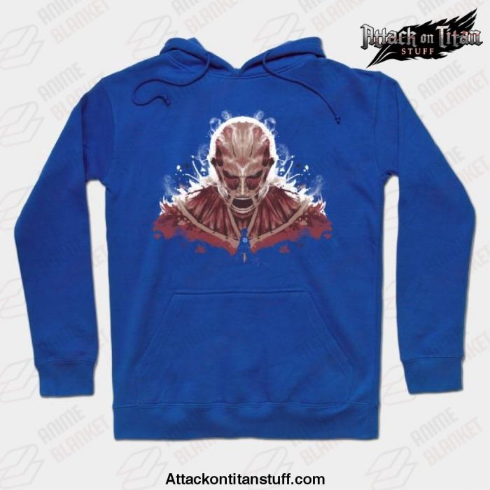 ink on titan hoodie blue s 187 - Attack On Titan Merch