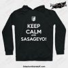 keep calm and sasageyo hoodie black s 641 - Attack On Titan Merch