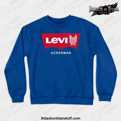levi ackerman best crewneck sweatshirt blue s 548 - Attack On Titan Merch