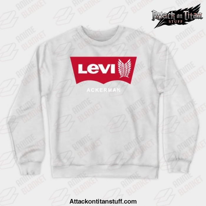 levi ackerman best crewneck sweatshirt white s 710 - Attack On Titan Merch
