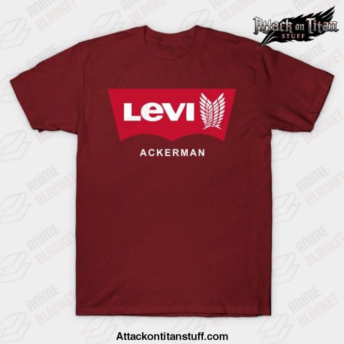 levi ackerman t shirt red s 772 - Attack On Titan Merch