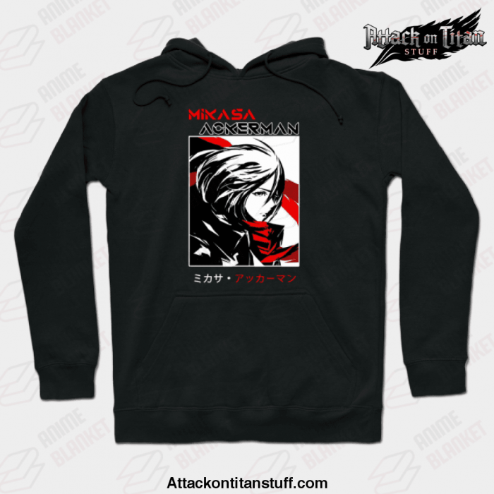 mikasa hoodie black s 841 - Attack On Titan Merch