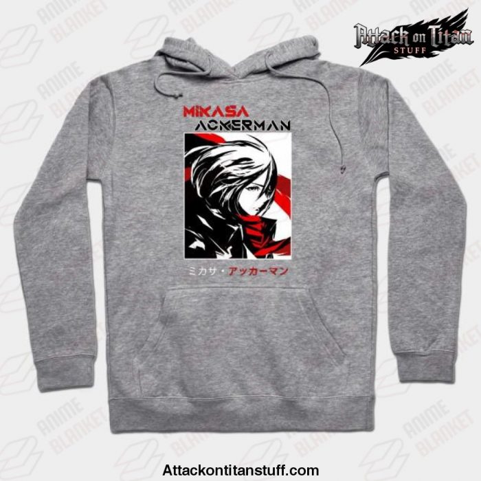 mikasa hoodie gray s 194 - Attack On Titan Merch
