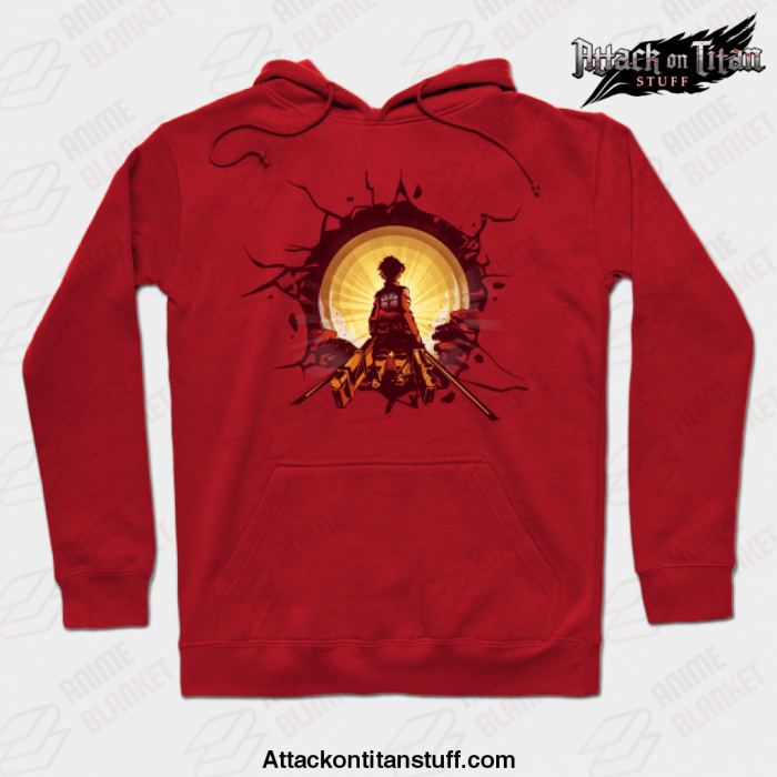 surprise attack hoodie red s 432 - Attack On Titan Merch