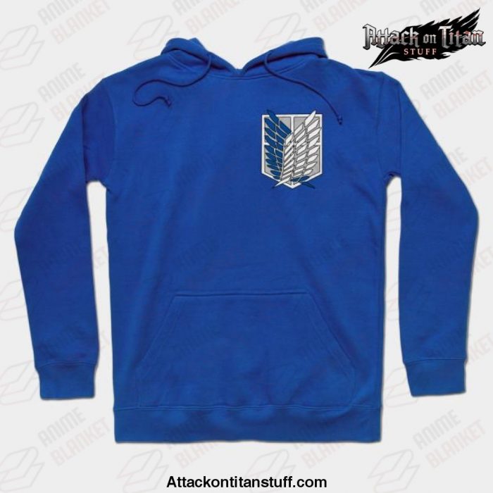 the survey corps hoodie blue s 495 - Attack On Titan Merch