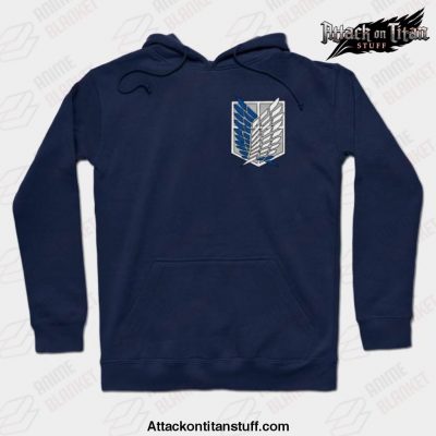 the survey corps hoodie navy blue s 736 - Attack On Titan Merch
