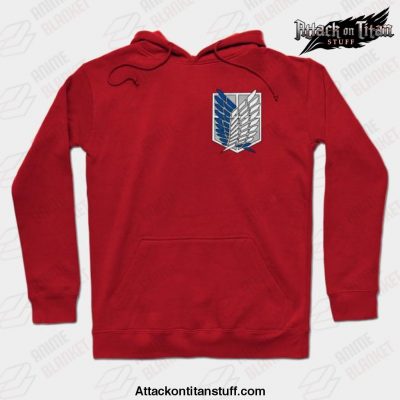 the survey corps hoodie red s 975 - Attack On Titan Merch
