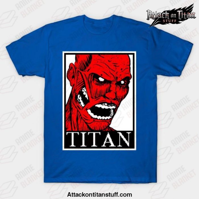 titan anime t shirt blue s 848 - Attack On Titan Merch
