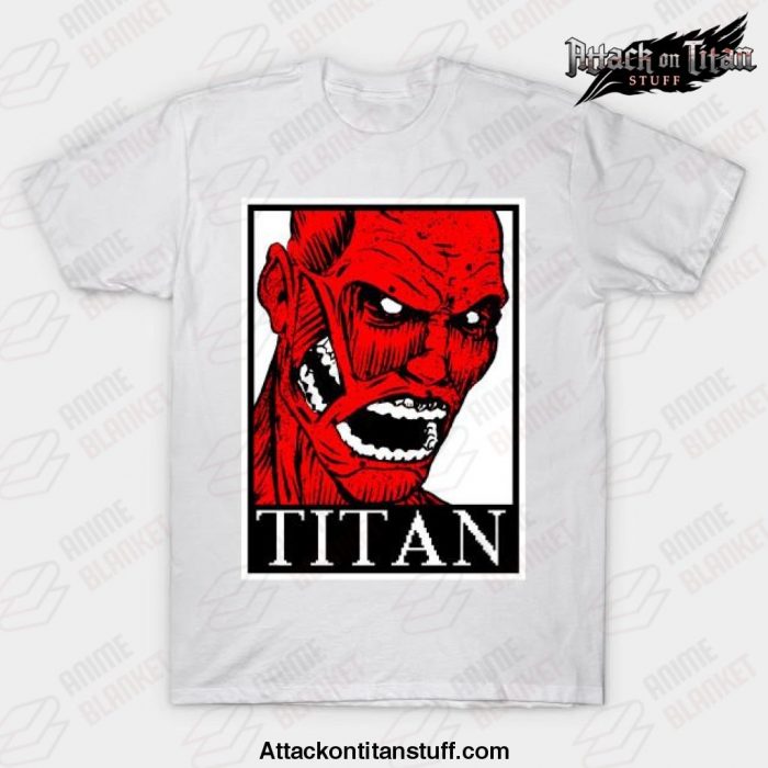 titan anime t shirt white s 546 - Attack On Titan Merch