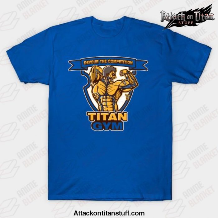 titan gym t shirt blue s 385 - Attack On Titan Merch