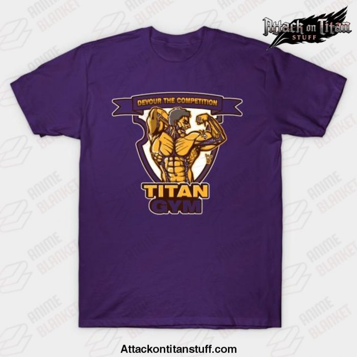 titan gym t shirt purple s 576 - Attack On Titan Merch