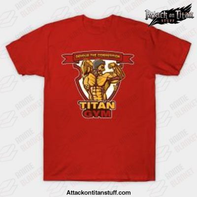 titan gym t shirt red s 671 - Attack On Titan Merch