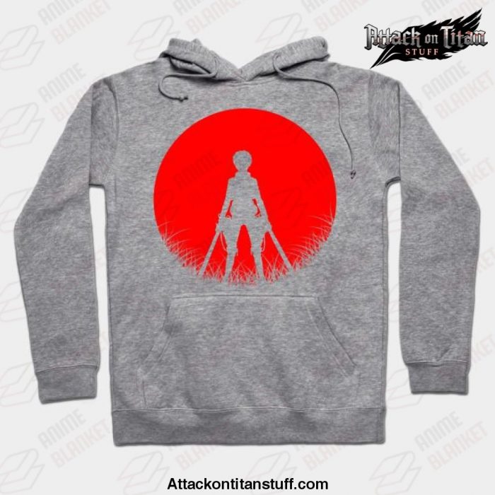 yeager silhouette attack hoodie gray s 824 - Attack On Titan Merch