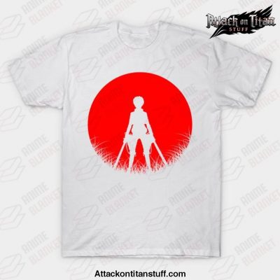 yeager silhouette attack t shirt white s 713 - Attack On Titan Merch