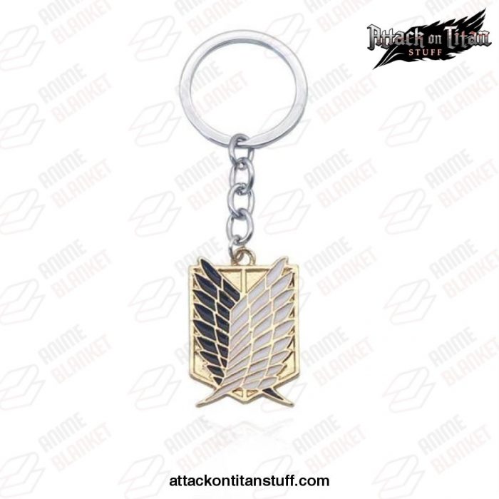 attack on titan wings of liberty keychain rings black and gold 554 1 - Attack On Titan Merch