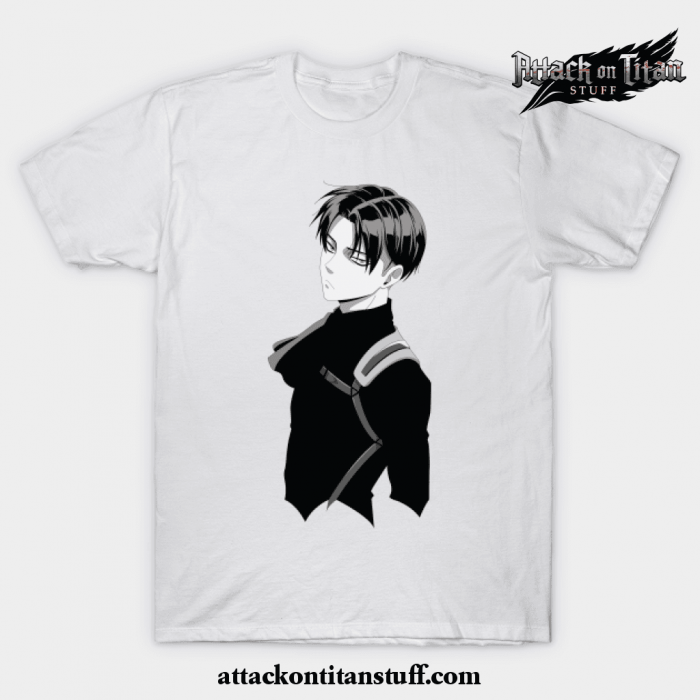 black levi ackerman t shirt white s 631 - Attack On Titan Merch