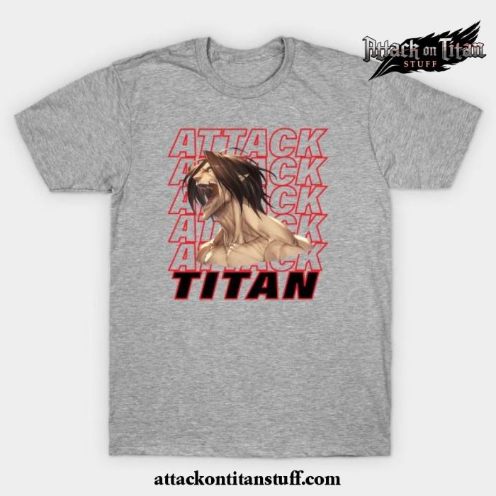 eren jaeger titan scream t shirt gray s 318 - Attack On Titan Merch