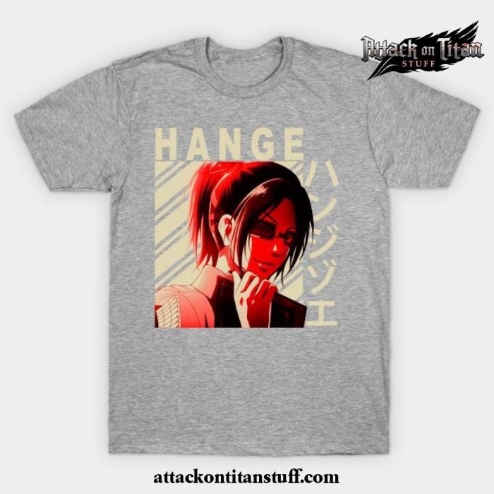 hange zoe t shirt gray s 228 - Attack On Titan Merch