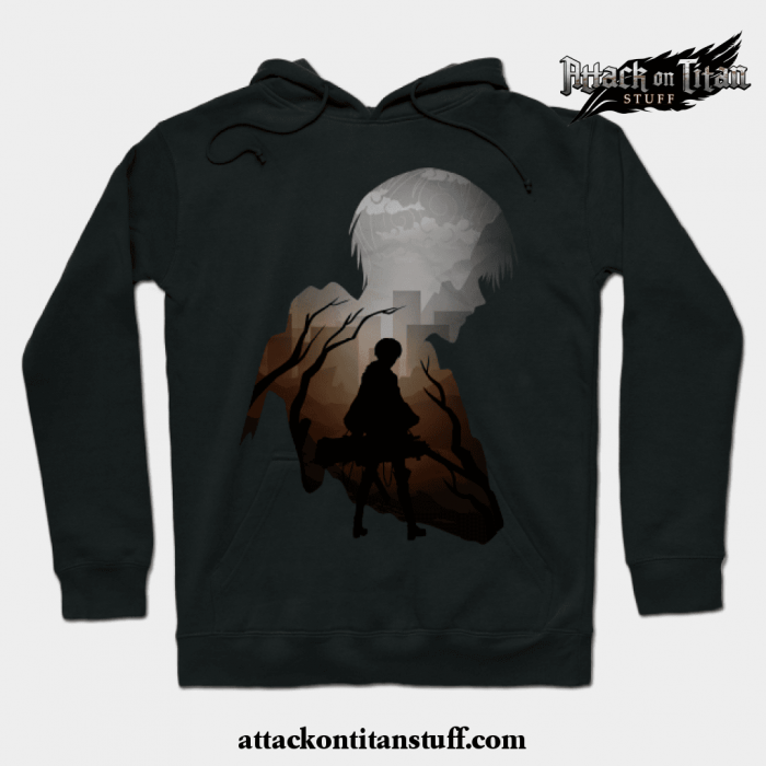 levi aot art hoodie black s 942 - Attack On Titan Merch