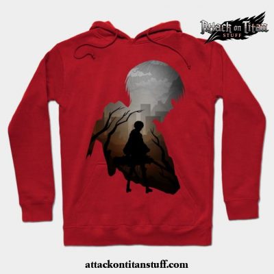 levi aot art hoodie red s 992 - Attack On Titan Merch