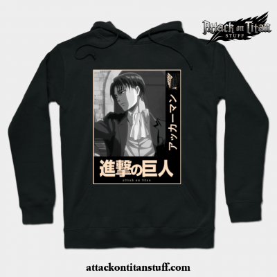 levi aot hoodie black s 315 - Attack On Titan Merch