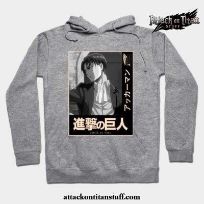 levi aot hoodie gray s 858 - Attack On Titan Merch