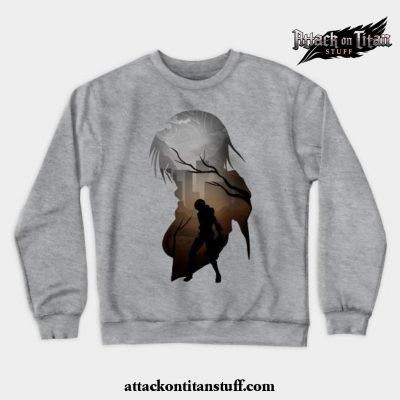 mikasa aot crewneck sweatshirt gray s 196 - Attack On Titan Merch