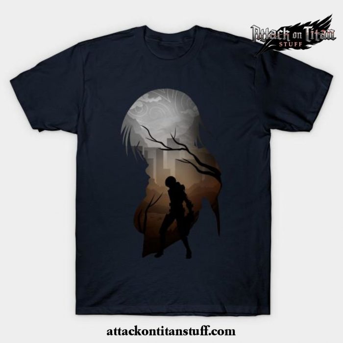 mikasa aot t shirt navy blue s 877 - Attack On Titan Merch