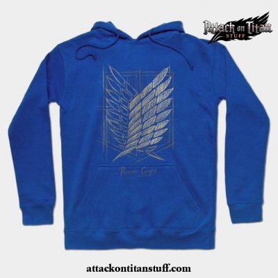 recon corps hoodie blue s 110 - Attack On Titan Merch
