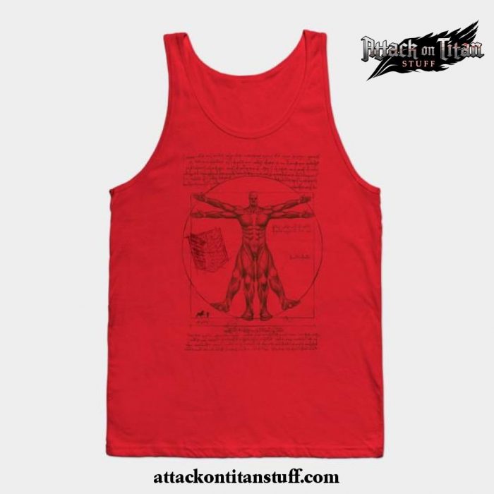 vitruvian titan tank top red s 270 - Attack On Titan Merch