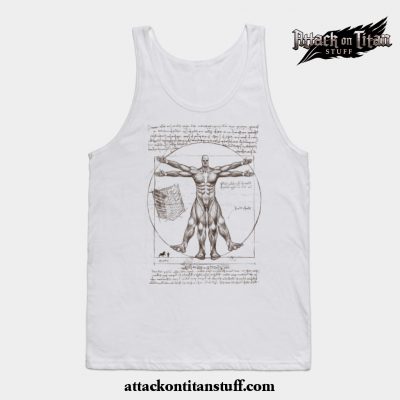 vitruvian titan tank top white s 295 - Attack On Titan Merch