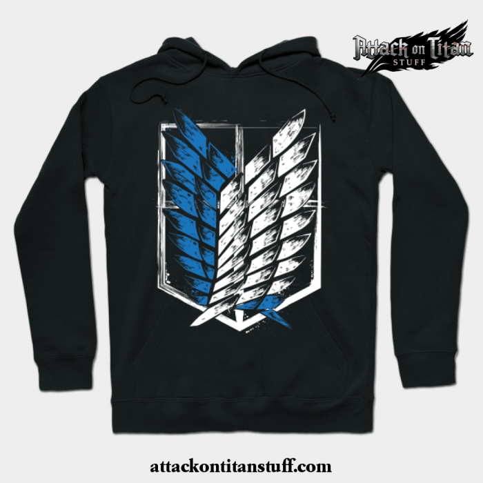 wings of freedom hoodie black s 289 - Attack On Titan Merch