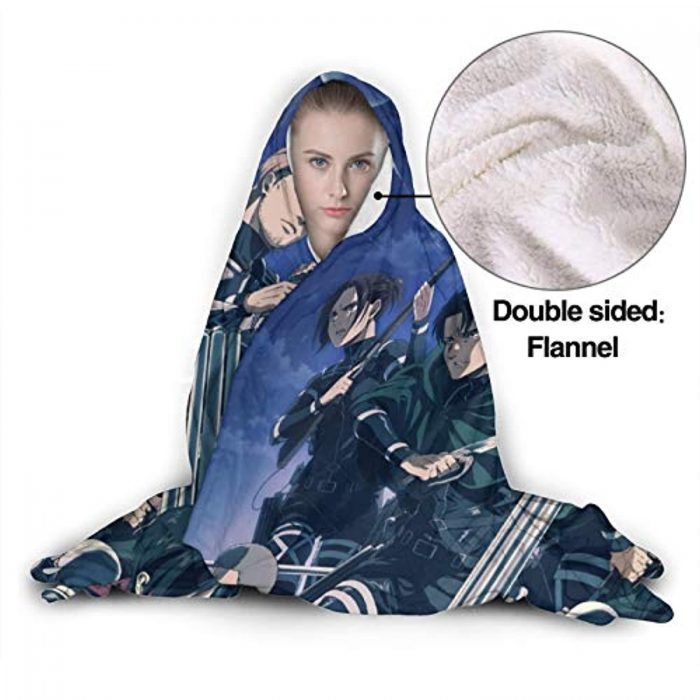 anime attack on titan hooded blanket fleece flannel soft warm blanket 1 - Attack On Titan Merch