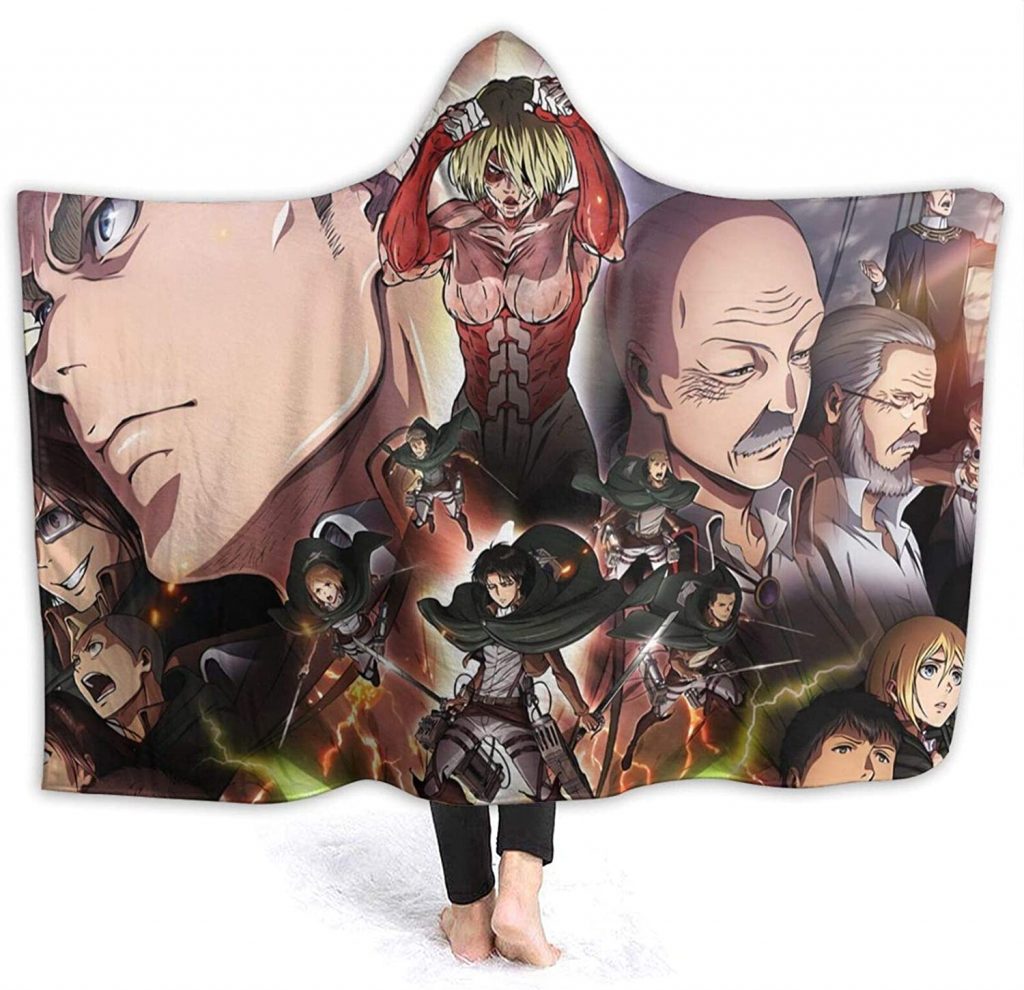 Anime Attack On Titan Characters Hooded Blanket Attack On Titan Stuff