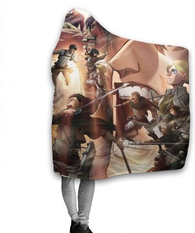 anime attack on titan hooded blanket fleece flannel wearable super soft b 4 - Attack On Titan Merch