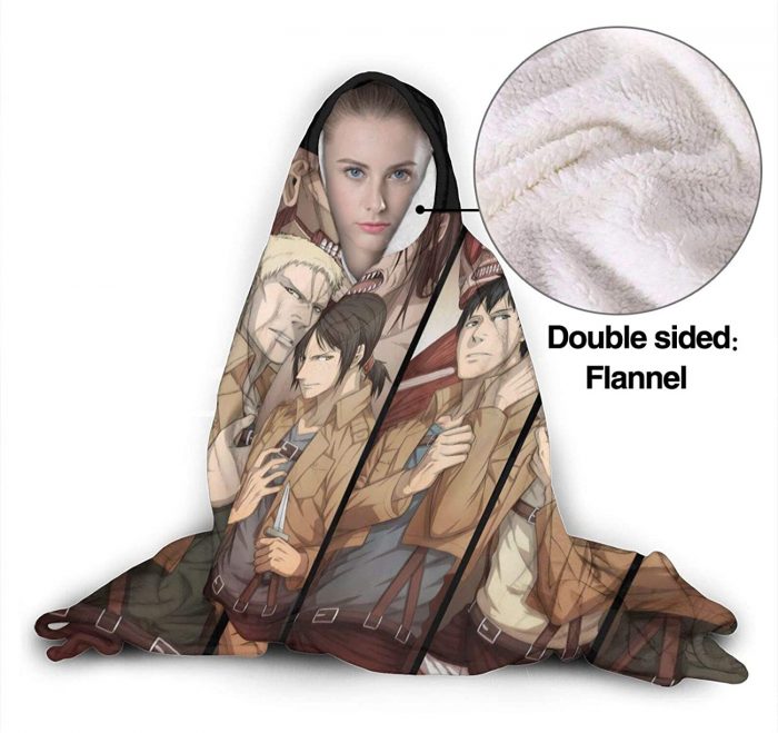 anime attack on titan hooded blanket levi ackerman sword flannel blanket 11 - Attack On Titan Merch