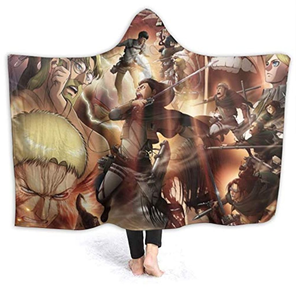 Attack On Titan Anime Hooded Blanket Attack On Titan Stuff