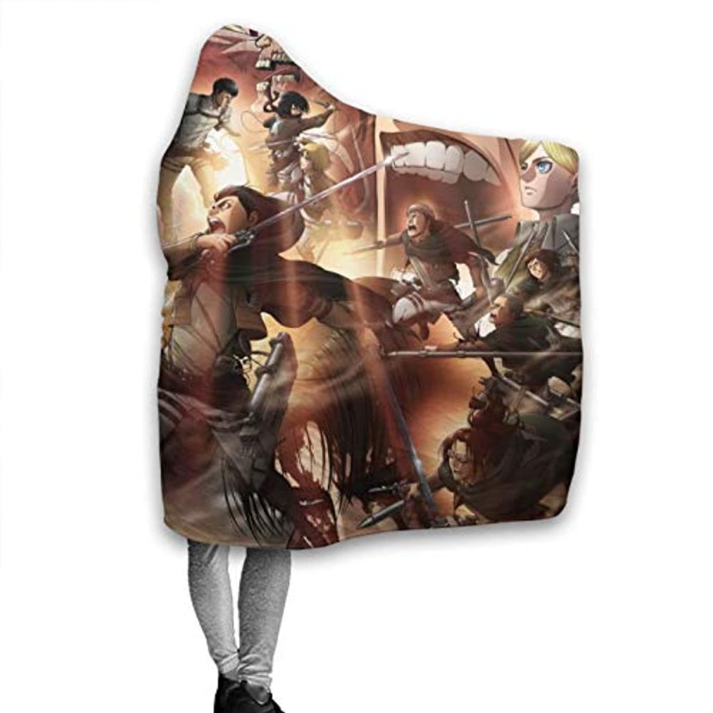 Attack On Titan Anime Hooded Blanket Attack On Titan Stuff