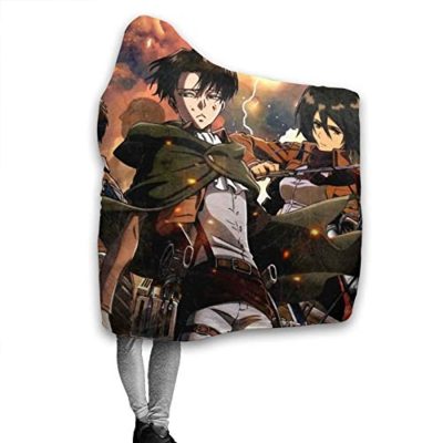 anime attack on titan hooded blanket wearable soft throw blanket 1 - Attack On Titan Merch