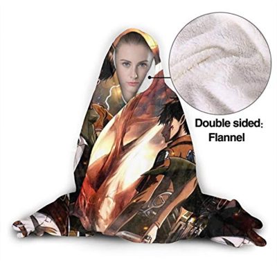 anime attack on titan hooded blanket wearable soft throw blanket 2 - Attack On Titan Merch