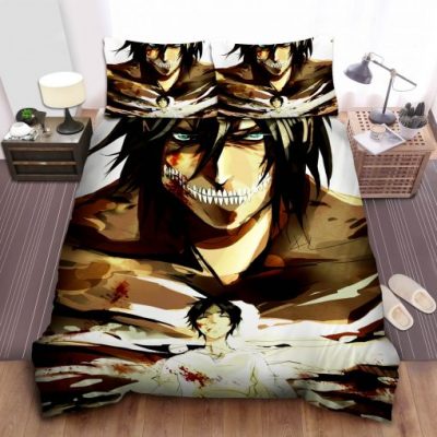 attack on titan eren jaeger and his attack titan form bed sheet spread comforter duvet cover bedding sets 1621834948 510x510 1 - Attack On Titan Merch