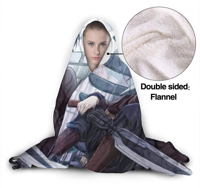 attack on titan hooded blanket anime levi ackerman sword flannel blanket 5 - Attack On Titan Merch