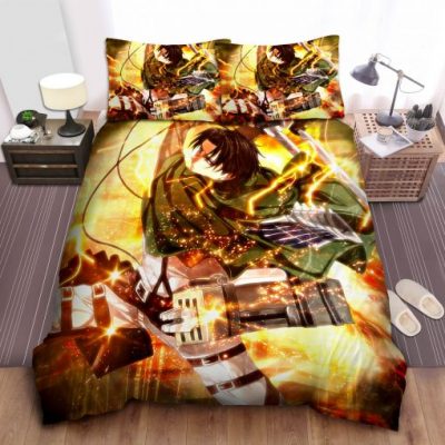 attack on titan levi ackerman sparkling fighting bed sheet spread comforter duvet cover bedding sets 1621834970 510x510 1 - Attack On Titan Merch